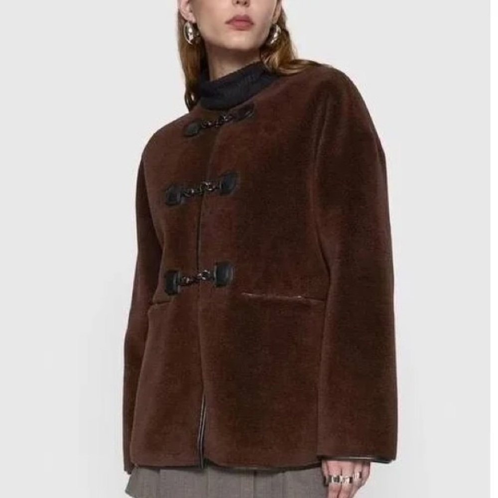 Rebecca Minkoff Shearling Toggle Jacket - Picture 2 of 10